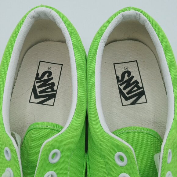 Vans Era Neon Lime Green Sneakers Unisex Low Top Men's 10.5 Canvas Skate Shoes - Picture 11 of 15